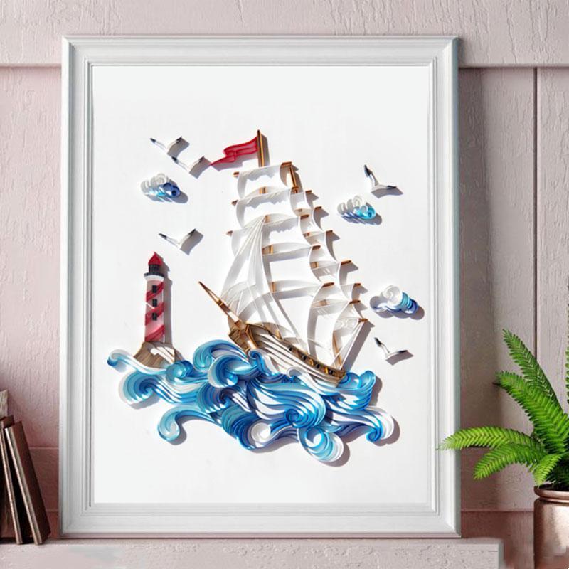 Paper Filigree painting Kit - Sailboat