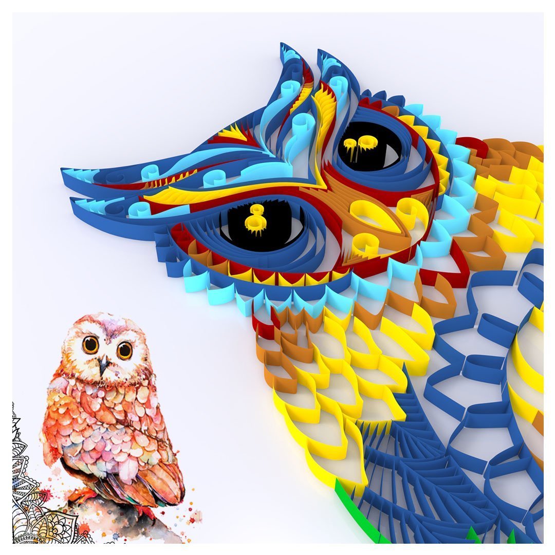 Paper Filigree painting Kit - OWL