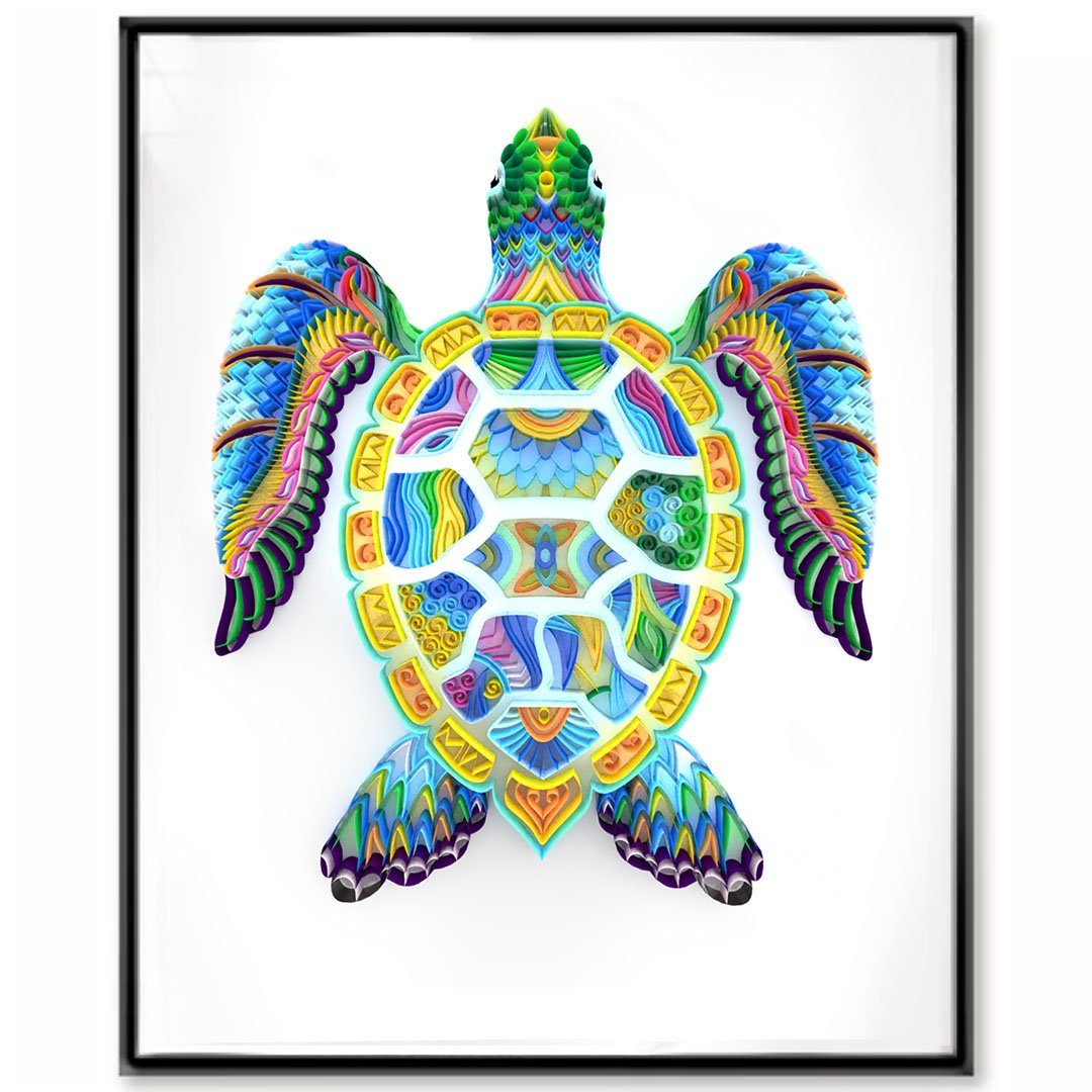 Paper Filigree painting Kit-Sea turtle