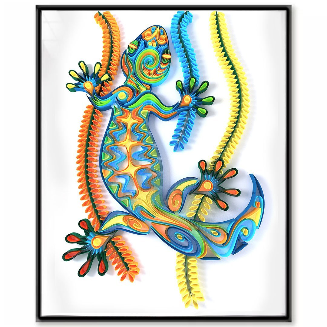 Paper Filigree painting Kit-Gecko