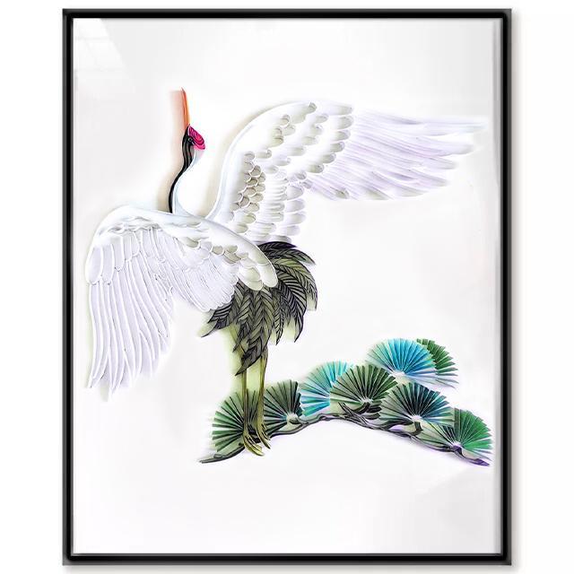 Paper Filigree painting Kit- Red-crowned crane