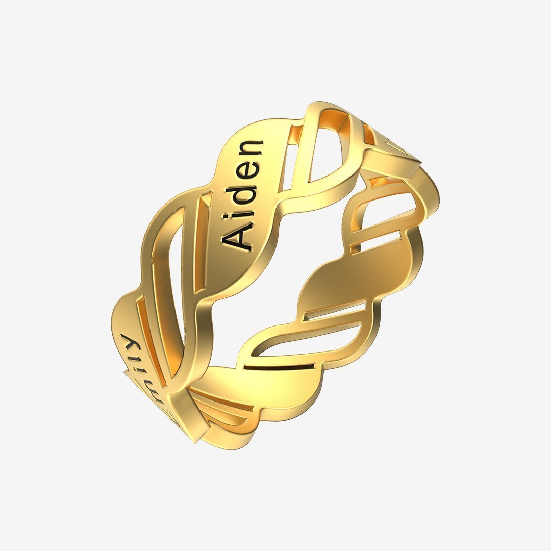 Personalized Multiple Name Ring in Silver