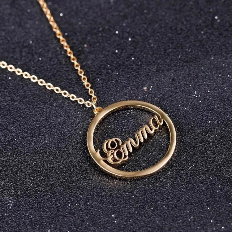 Mother's Day Gift Personalized Round Pendant Necklace