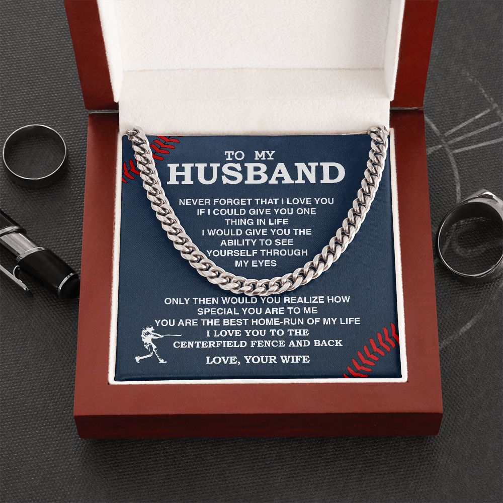 Cuban Link Necklace - Husband, Best Home Run - Athlete's Gift Shop