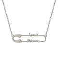 Safety pin necklace silver