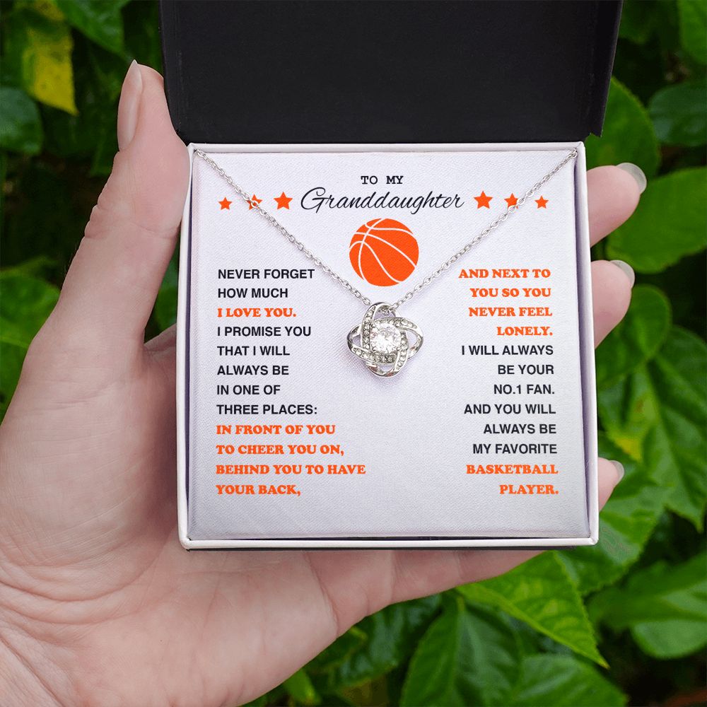 To My Basketball Granddaughter - Love Knot Necklace - Athlete's Gift Shop