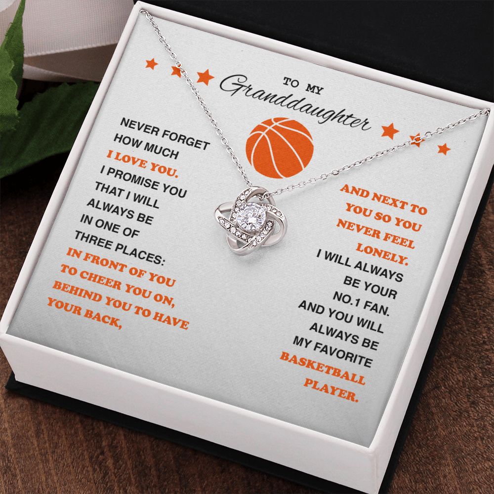 To My Basketball Granddaughter - Love Knot Necklace - Athlete's Gift Shop