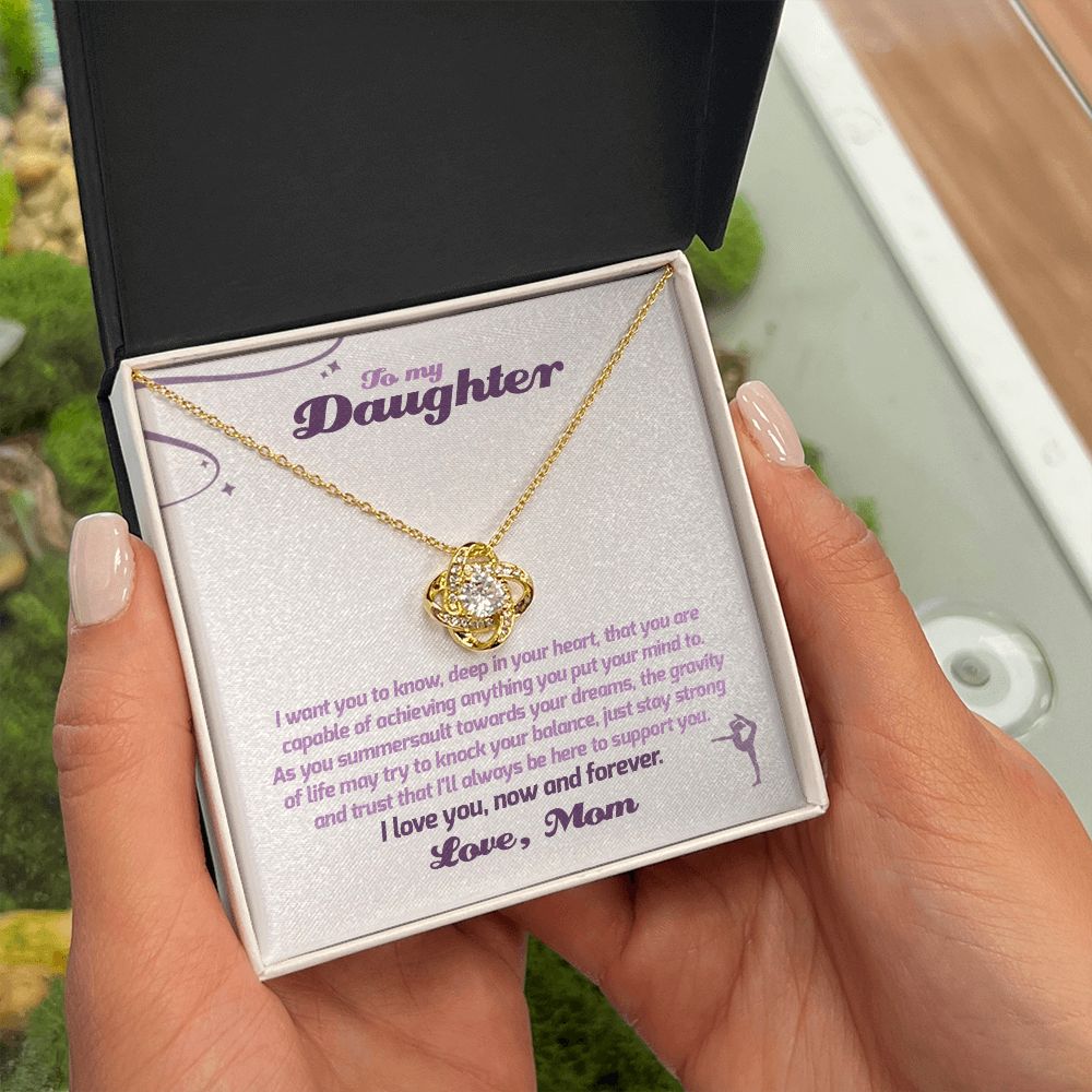 To My Gymnastics Daughter - Love Knot Necklace - Athlete's Gift Shop