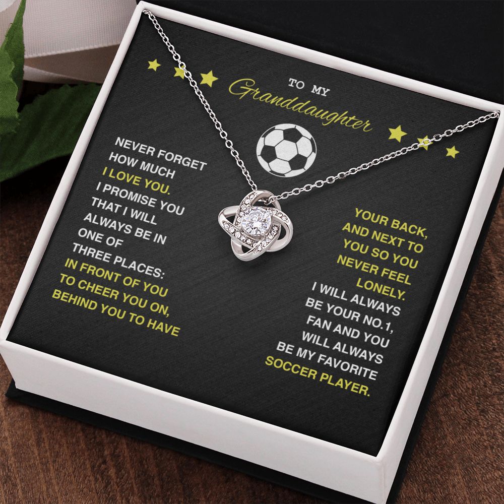 To My Soccer Granddaughter - Love Knot Necklace - Athlete's Gift Shop