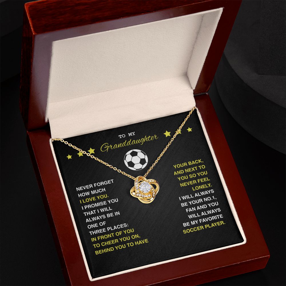 To My Soccer Granddaughter - Love Knot Necklace - Athlete's Gift Shop