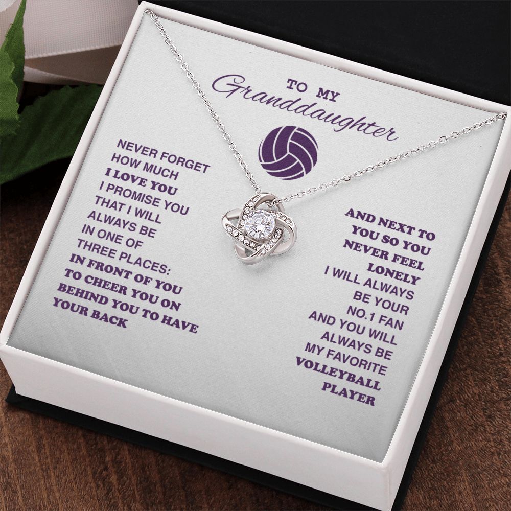 To My Volleyball Granddaughter - Love Knot Necklace - Athlete's Gift Shop